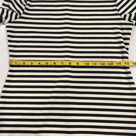 NWT Isaac Mizrahi Boatneck Black & Blue Striped Knit Midi Dress Nautical Size S - Picture 7 of 9